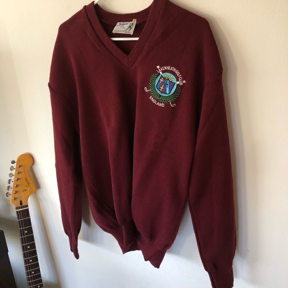 Vintage Acrylic Golf Cardigan - Picture 2 of 8